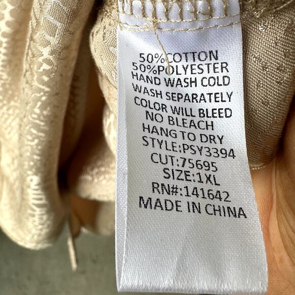 NWT She + Sky 1X Gold Satin Jacquard Snake Button Front Blouse Career Event - Picture 7 of 7